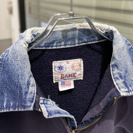1990's Sun faded & Damaged half zip sweat shirt