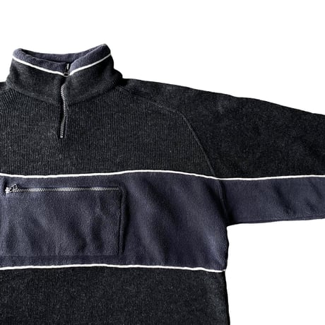 1990's-2000's PORTUGAL made switching design half zip knit sweater