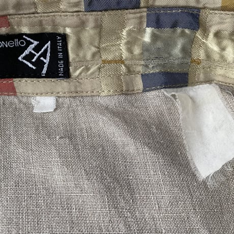 1990's ITALY made Linen × Silk switching design short sleeve shirt