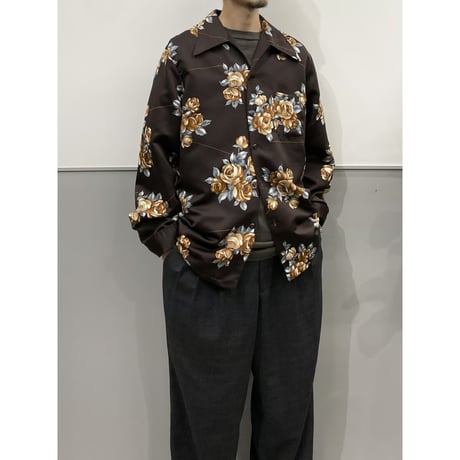 1970's "Mr.Jan" Floral printed open-collar shirt