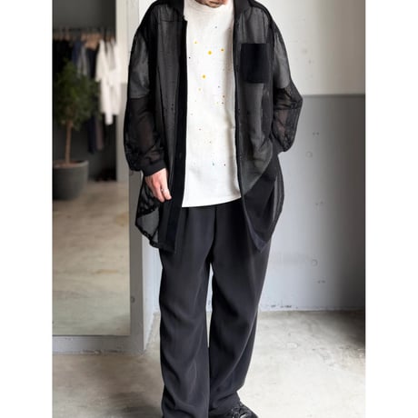 1980's-1990's Switching fabric design mesh shirt
