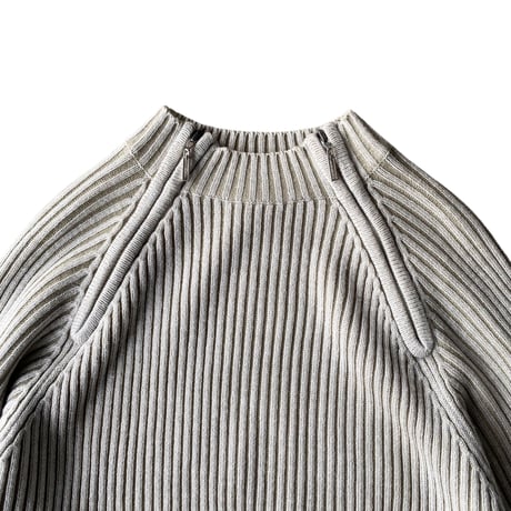 2000's Dual zip design rib knit sweater