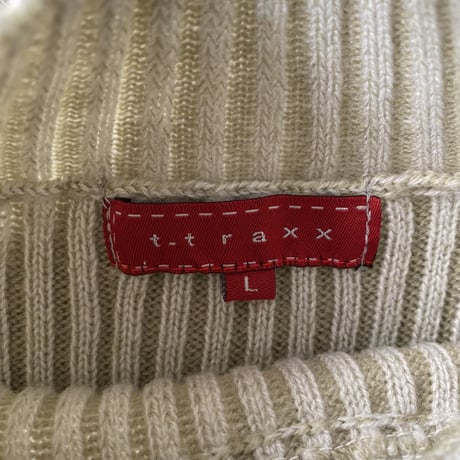 2000's Dual zip design rib knit sweater