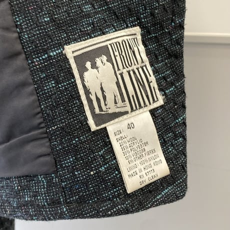1980's Jacquard fabric cropped tailored jacket