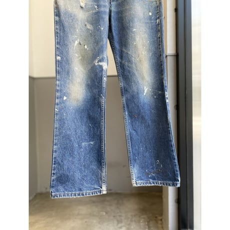 2000's "Levi's 517" Dameged & Painted semi-flare denim pants