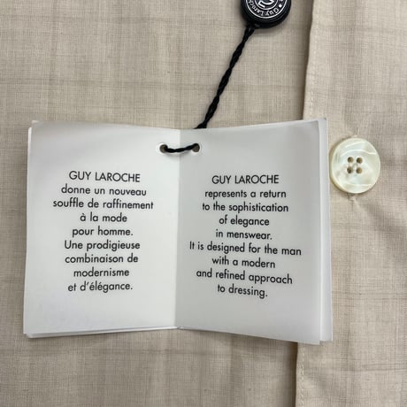 (Deadstock) 1990's ”Guy Laroche" Cotton/Viscose open collar shirt