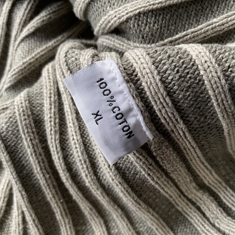 2000's Asymmetrical zip design rib knit cotton sweater