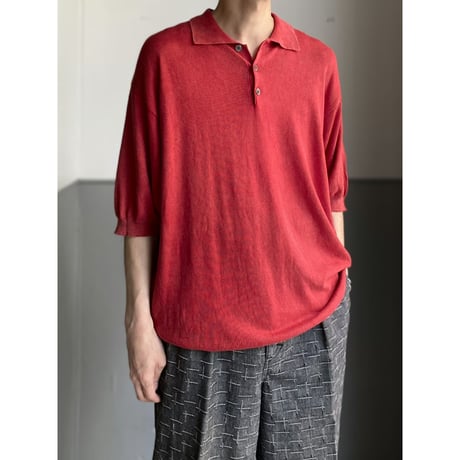 1990's-2000's Faded Color Rayon Blend Summer Knit Shirt