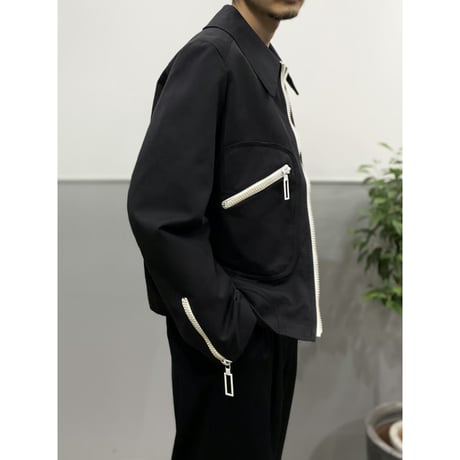 1970's BELGIUM MADE Black & White Zip Up Jacket