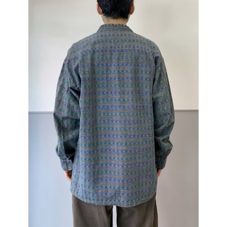 1980's Cotton jacquard long sleeve shirt