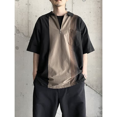 2000's Mercerised cotton half zip shirt