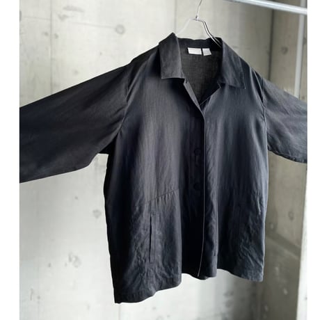 1990's-2000's "ELISABETH BY LIZ CLAIBORNE" Black Linen jacket