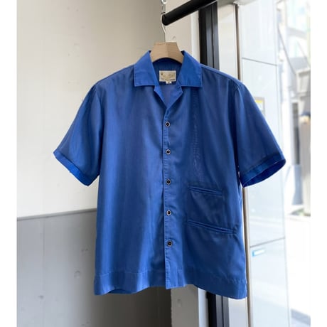 1960's〜 "Brittons" Switching fabric design short sleeve shirt