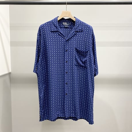 1990's-2000's "Polo by Ralph Lauren" Open collar rayon shirt