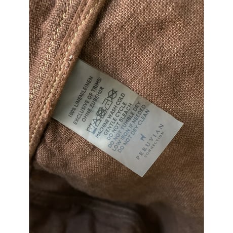 "PERUVIAN CONNECTION" Linen fabric double zipper jacket