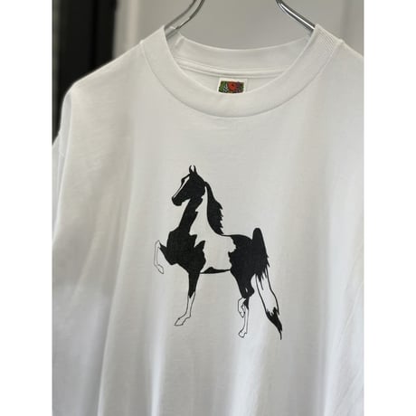 1990's-2000's Black & White horse printed Tee