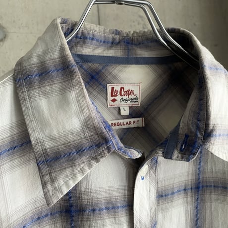 2000's Ombre check pattern cotton shirt
