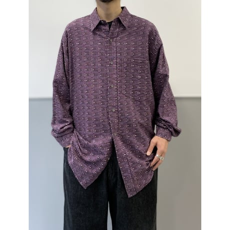 1990's Cotton Jacquard fabric long sleeve shirt