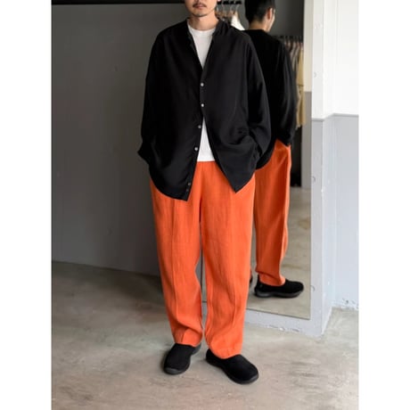 2000's Orange Color Linen Fabric Relaxing Pants