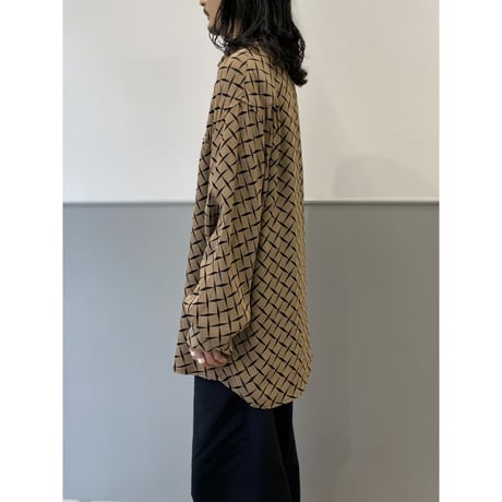 1990's All patterned long sleeve rayon shirt