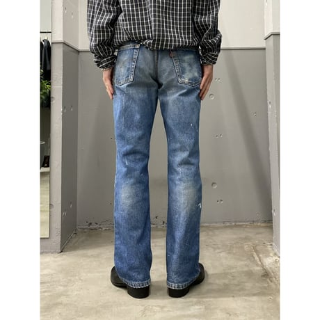 2000's "Levi's 517" Dameged & Painted semi-flare denim pants