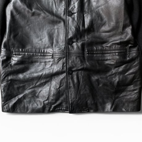 1990's Leather × Knit switching design jacket