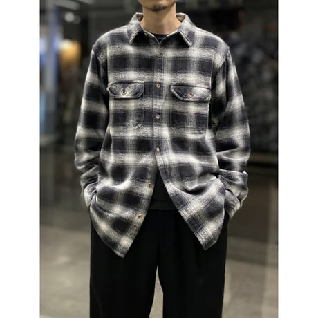 2000's〜 "FIELD & STREAM" Ombre patterned cotton flannel shirt