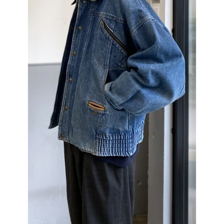 1980's-1990's "TOGETHER" Leather Switching Design Denim Jacket