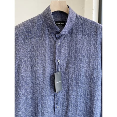 (NEW) "GIORGIO ARMANI" Long sleeve linen shirt
