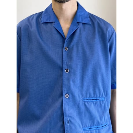 1960's〜 "Brittons" Switching fabric design short sleeve shirt