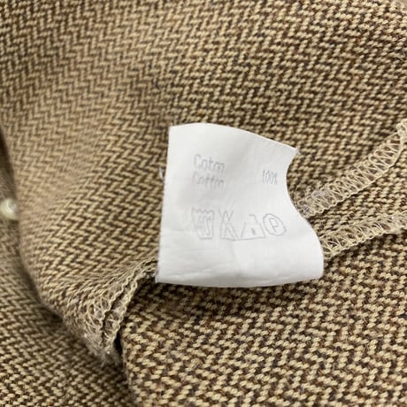 1990's "Yves Saint Laurent" Herringbone fabric long sleeve shirt
