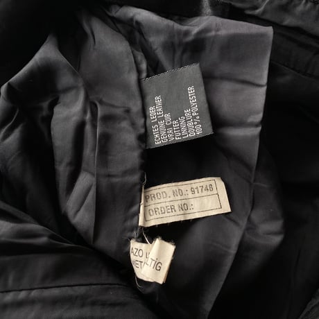 1990's Side lace black leather pants