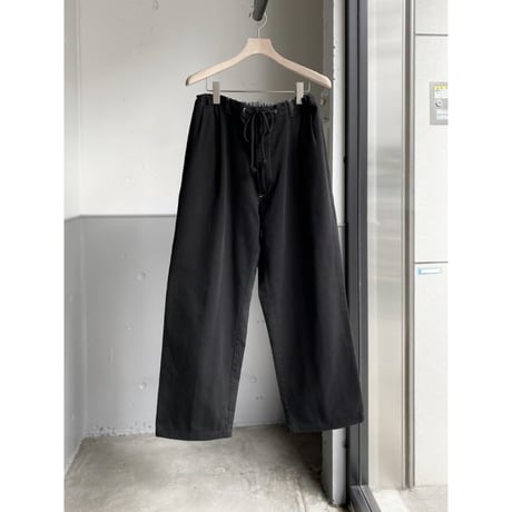 1990's-2000's "Polo by Ralph Lauren" black overdyed wide silhouette cotton 2tuck pants