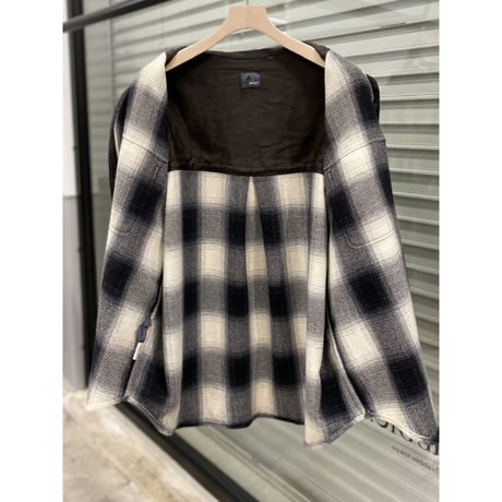 Late-1980's "Liz wear" L/S Ombre patterned wool shirt