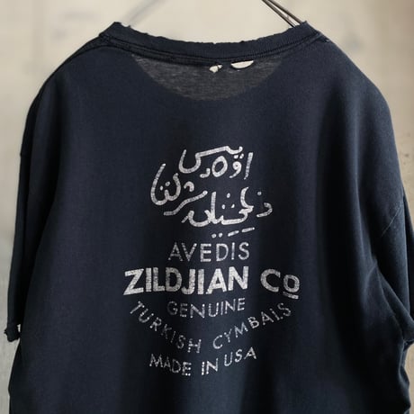 2000's〜"ZILDJIAN" Damaged printed Tee