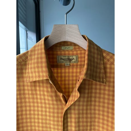 1990's "Paul Stuart" plaid patterned cotton shirt