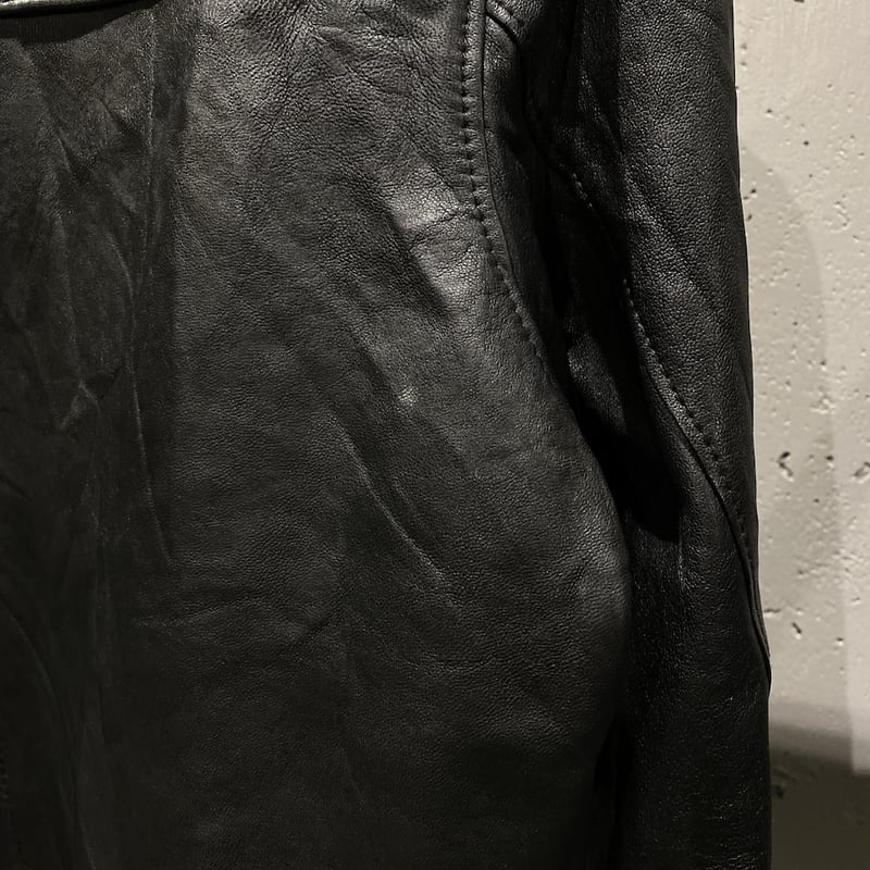 A LEATHER DRIZZLER JACKETサイズ56 黒 LEATHER DRIZZLER JACKET -BLACK- | IN ONLINE STORE