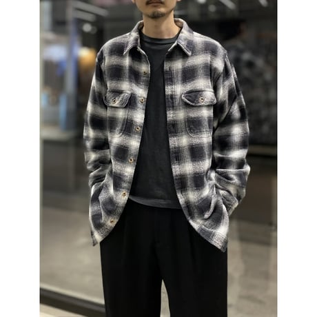 2000's〜 "FIELD & STREAM" Ombre patterned cotton flannel shirt