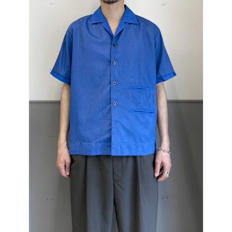 1960's〜 "Brittons" Switching fabric design short sleeve shirt
