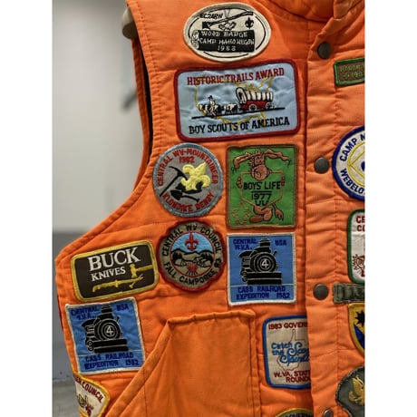 1980's Multi patch design sleeveless jacket