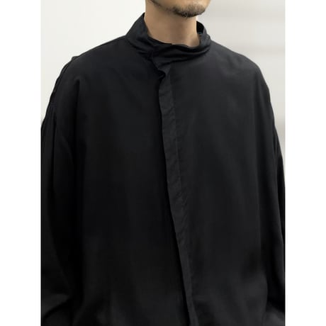 1980's-1990's Asymmetrical design rayon shirt