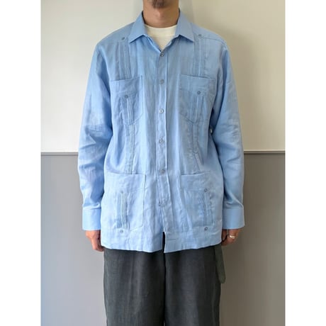 2000's linen fabric guayabera shirt