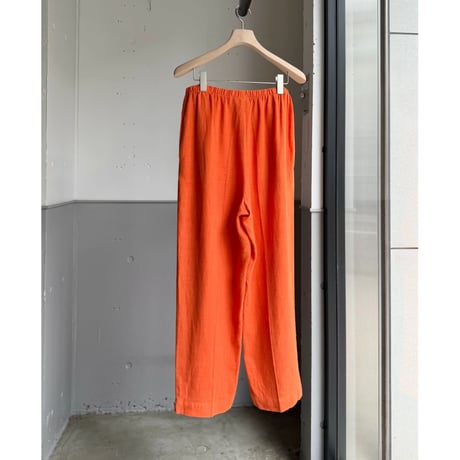 2000's Orange Color Linen Fabric Relaxing Pants