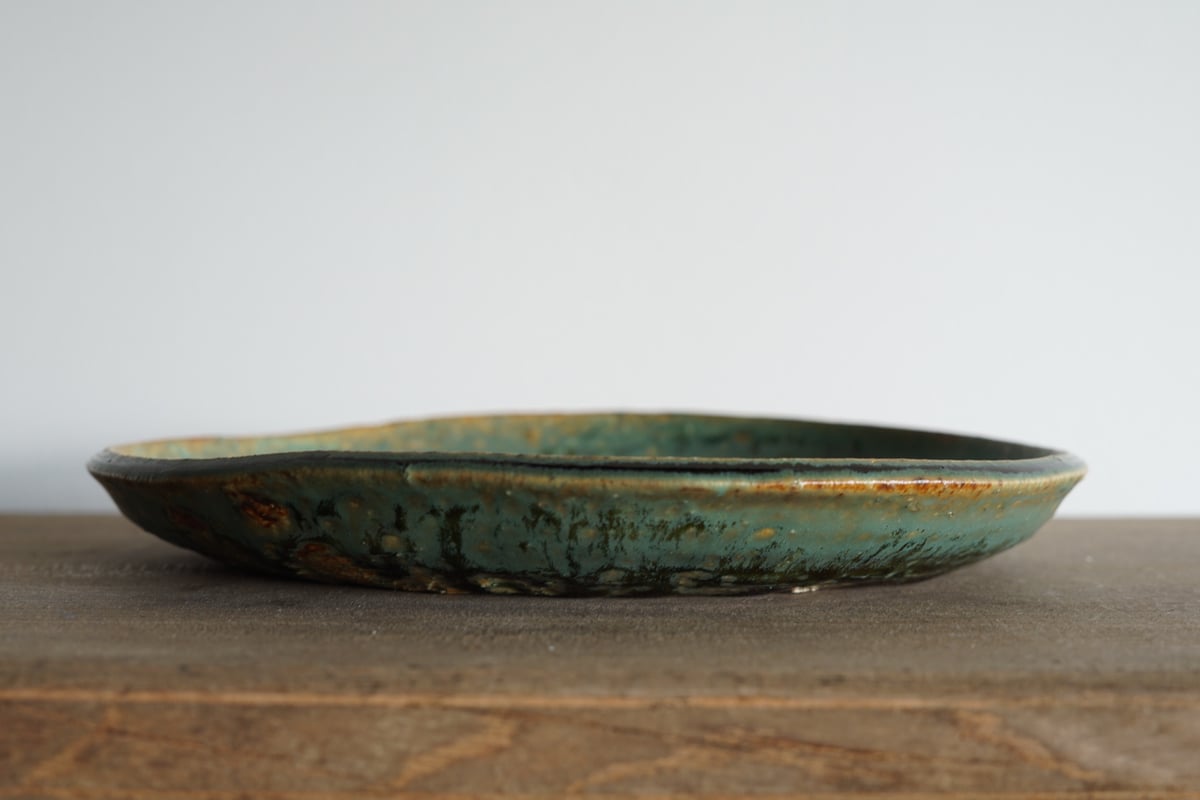 吉田学 織部マット楕円鉢 | utsuwa monotsuki