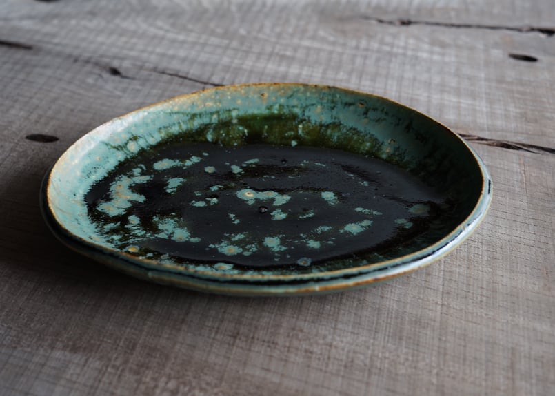 吉田学 織部マット楕円鉢 | utsuwa monotsuki