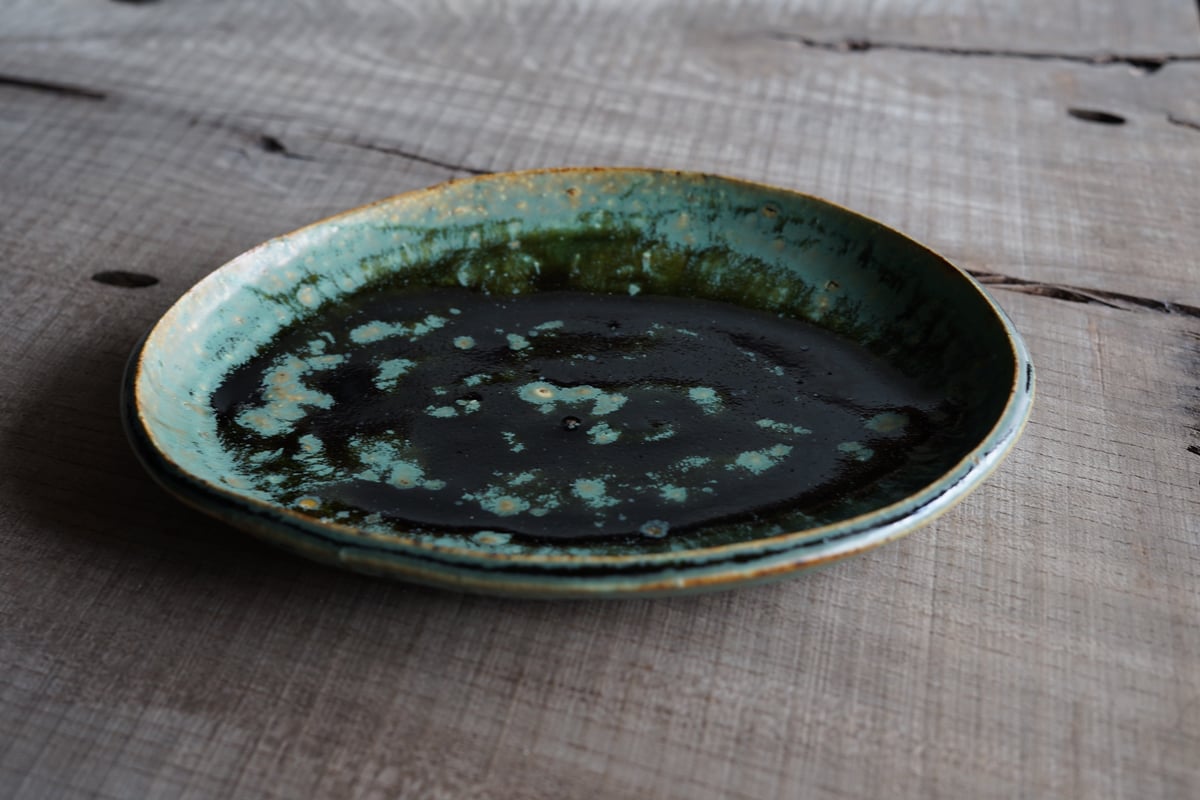 吉田学 織部マット楕円鉢 | utsuwa monotsuki