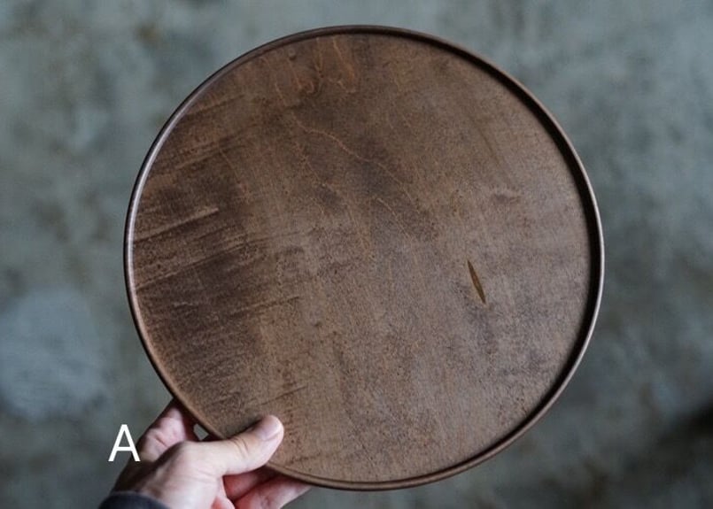 内田悠 柿渋染φ270盆 | utsuwa monotsuki