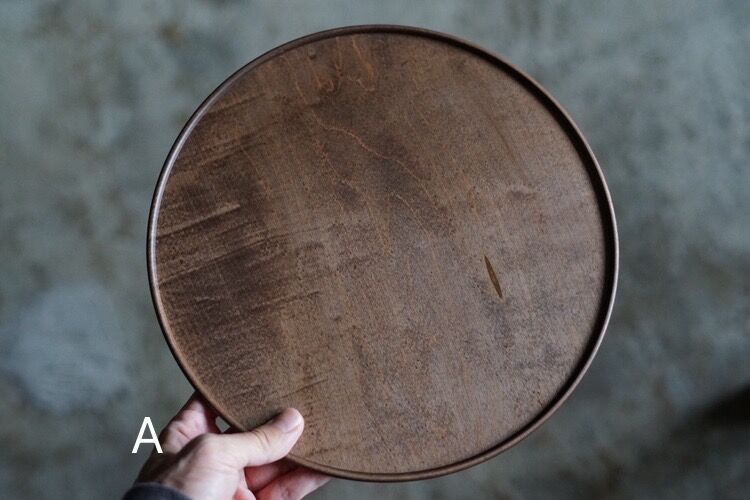 内田悠 柿渋染φ270盆 | utsuwa monotsuki