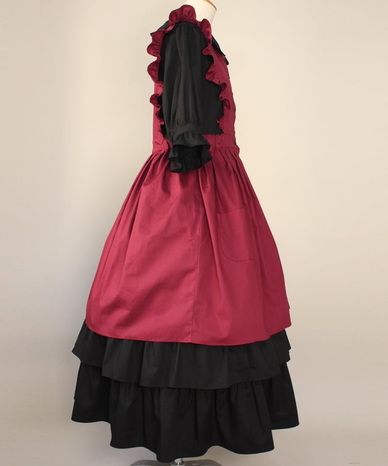 受注】レベッカエプロンジャンパースカートGoth edition ワイン | HERHUM