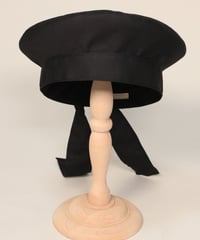 後リボンフルボンネットGoth edition ブラック | HERHUM